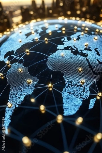 Fototapeta Global network interconnectedness