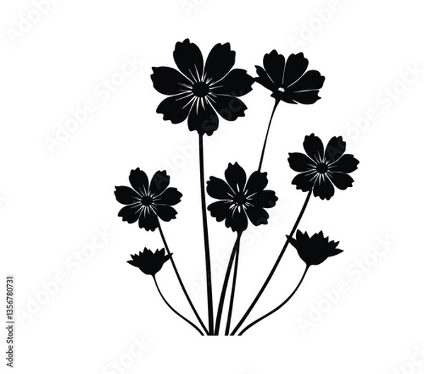 Obraz Cosmos  silhouette vector illustration
