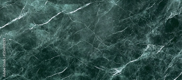 Fototapeta a fine marble texture in emerald green with subtle white veining as a product presentation base