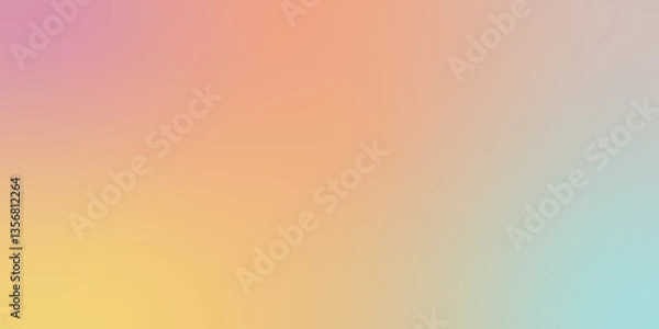 Fototapeta Abstract shine summer gradient background. Colorful vector illustration done in blue, beige, yellow, pink and orange colours. For cards, banners, wallpaper, textile, wrapping	