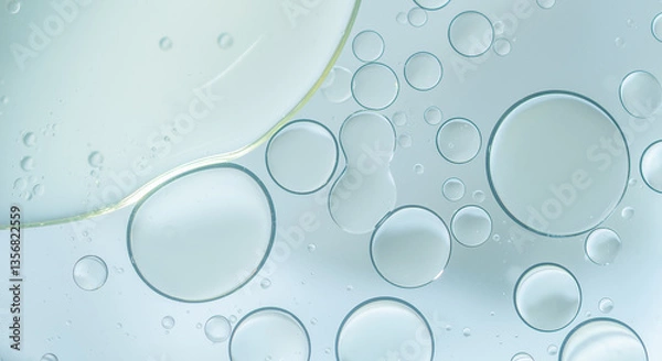 Obraz Abstract blue water bubbles background