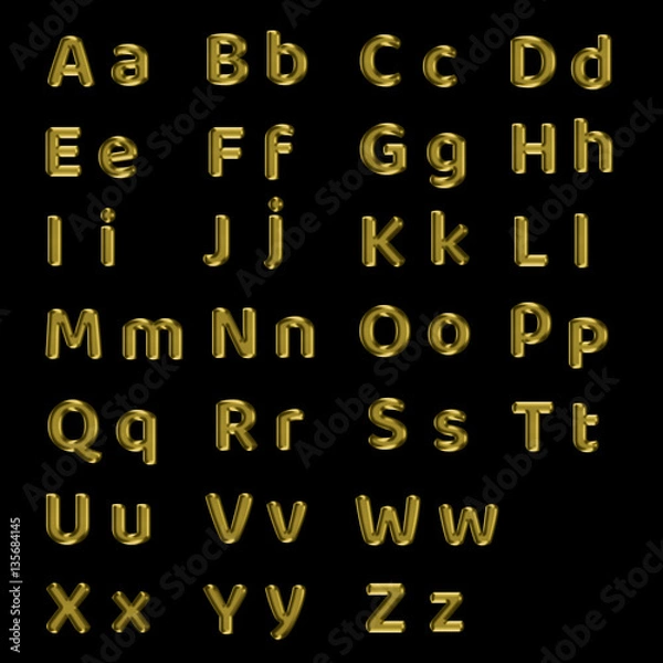 Obraz Golden alphabet.Isolated on black.