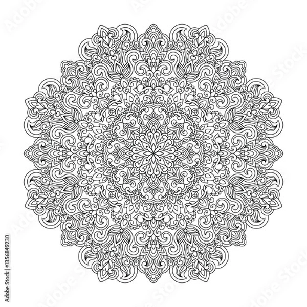 Obraz Vector Mandala Colouring Page
