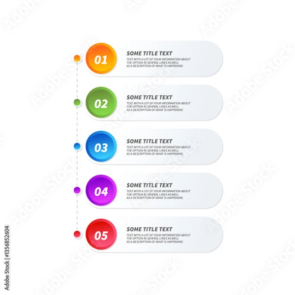 Obraz set of vector infographic templates with dotted line for transition