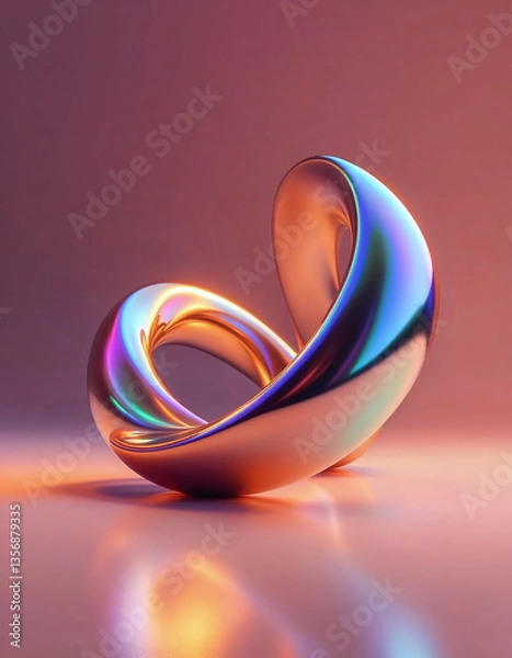 Fototapeta A shiny, metallic object with a spiral shape