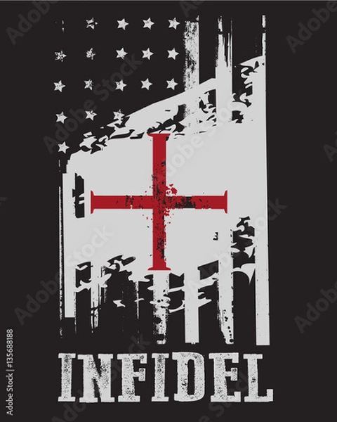 Fototapeta Tshirt design, vector art, layered Eps