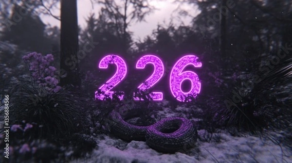 Obraz Mysterious Number 226 in Enigmatic Forest Scene