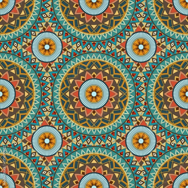 Fototapeta Ornate floral seamless texture, endless pattern with vintage mandala elements.