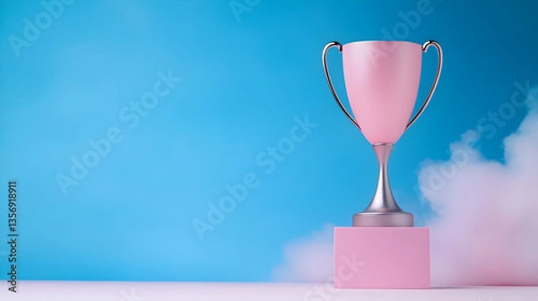 Obraz winner trophy on sky background