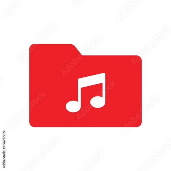 Fototapeta music folder web icon vector
