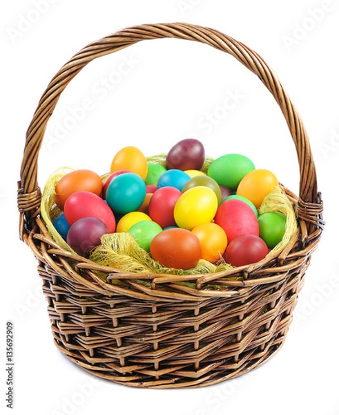 Fototapeta easter eggs in basket