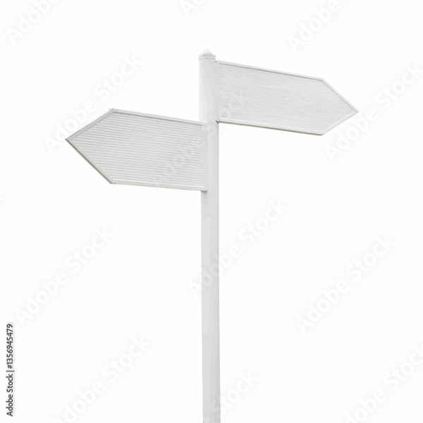 Fototapeta minimalist vector white arrow sign post