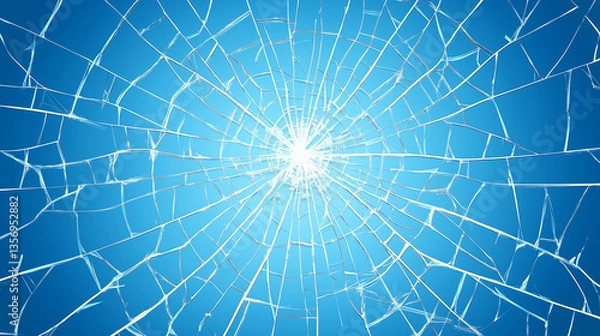 Obraz shattered glass with blue background