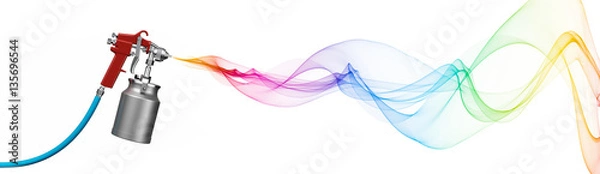 Obraz Spray gun isolated on white background