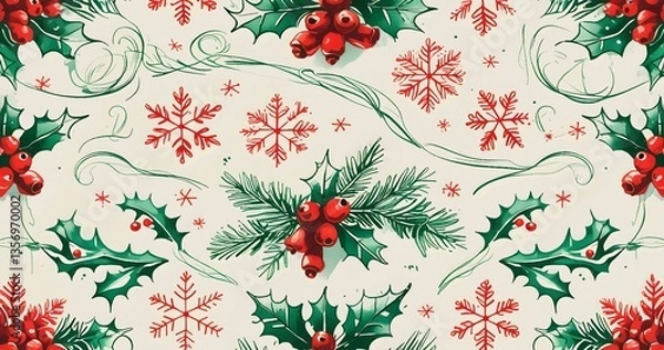 Fototapeta christmas seamless pattern