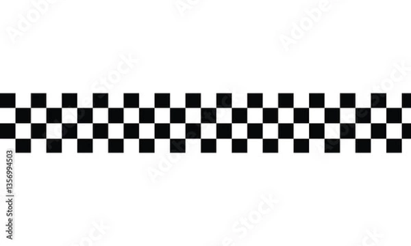 Obraz Black and white checkered rectangular frame. Square racing checkerboard pattern. Chessboard geometric pattern. Rally checkerboard pattern. Finish racing frame. Vector illustration on white background