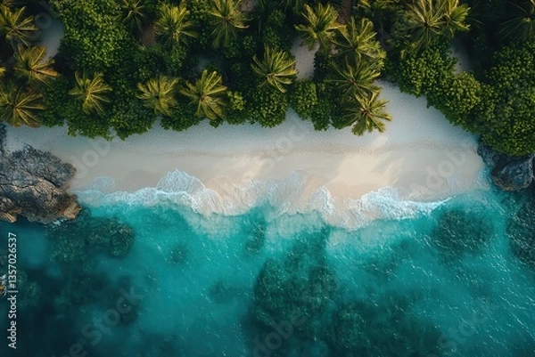 Obraz Aereal view of a beautiful beach 