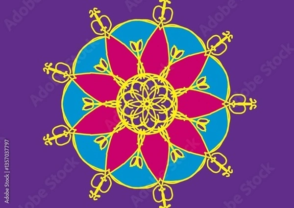 Obraz abstract background with mandala pattern. vector illustration. for design