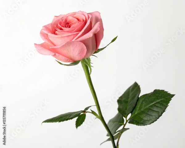 Obraz pink rose on white background