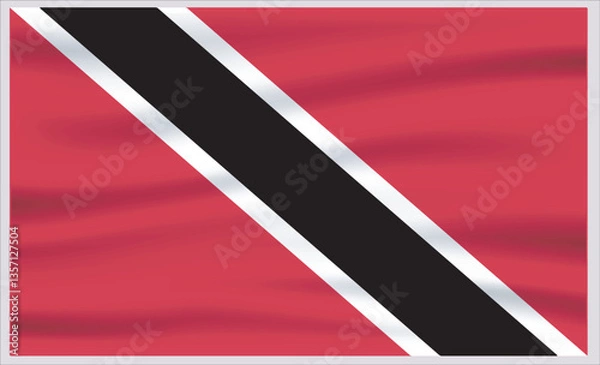 Fototapeta Trinidad and Tobago official flag vector with standard size and proportion. National flag emblem with accurate size and colors.