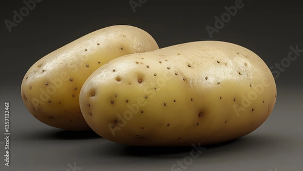 Obraz potatoes on black background