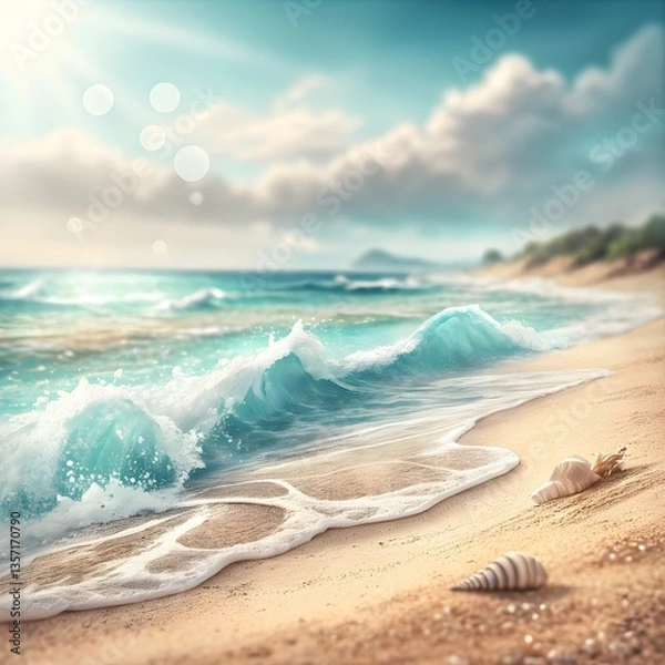 Fototapeta blurred background of a beach