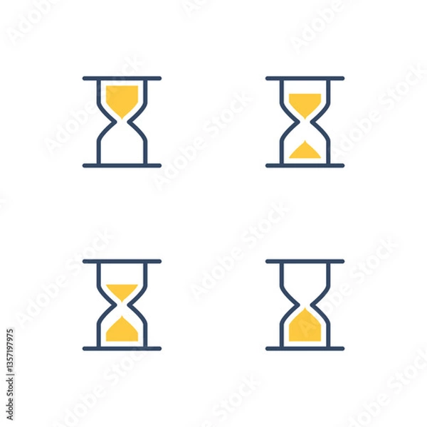 Fototapeta Hourglass icon set. Sandglass vector icons. Time, Clock icon. 