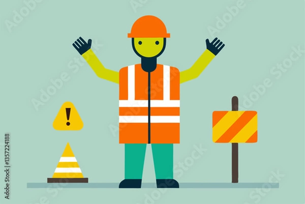 Obraz construction worker with helmet