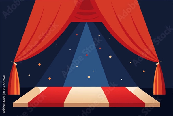 Obraz circus tent on stage with lights