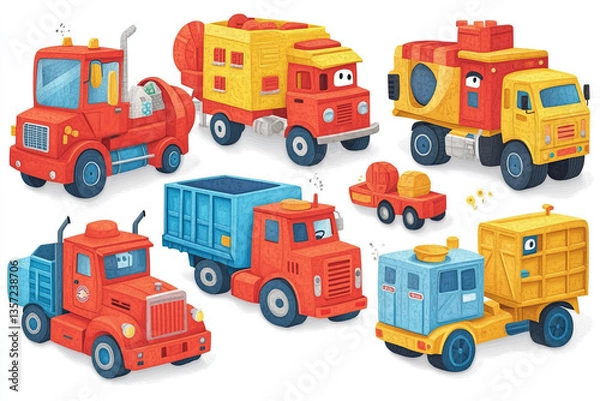 Fototapeta garbage trucks