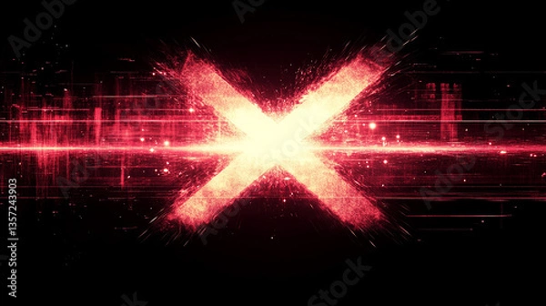 Fototapeta A constellation forming an 'X' shape in the sky symbolizes exploration, the unknown, and the vastness of space, representing modern space travel and the limitless possibilities of discovery