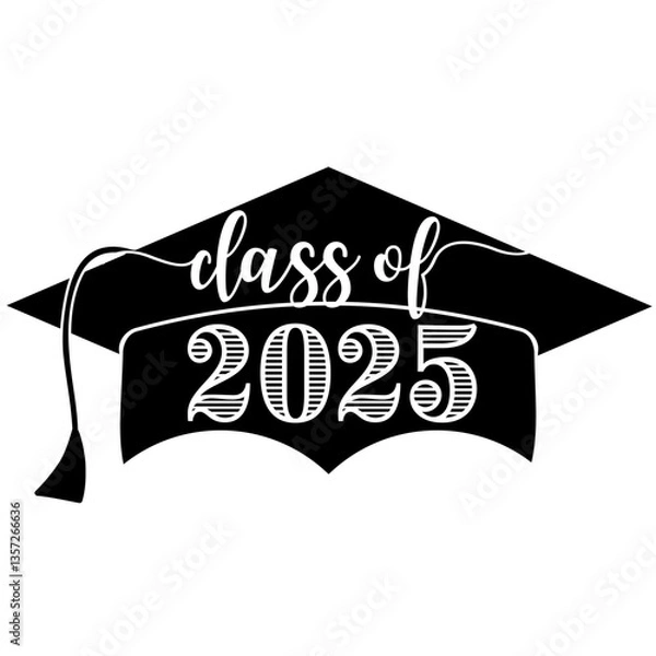 Fototapeta Class of 2025 Vector - Graduation Cap