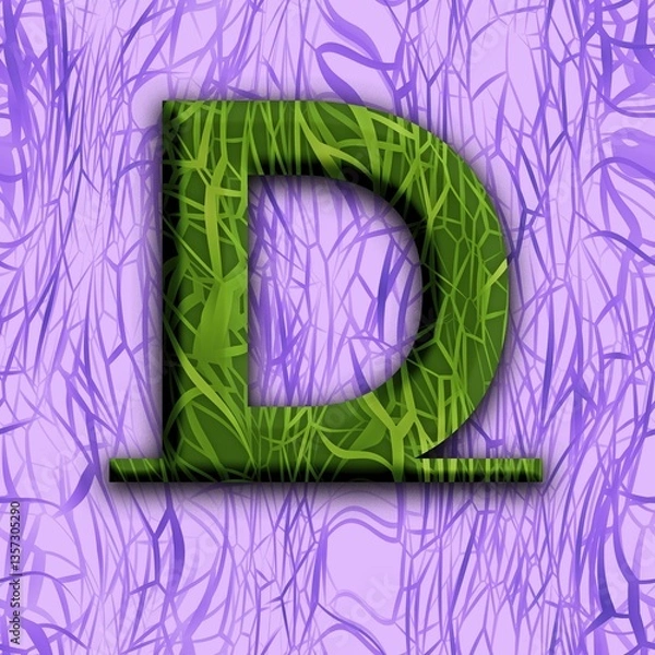 Obraz Capital letter D in unique design "Jungle"