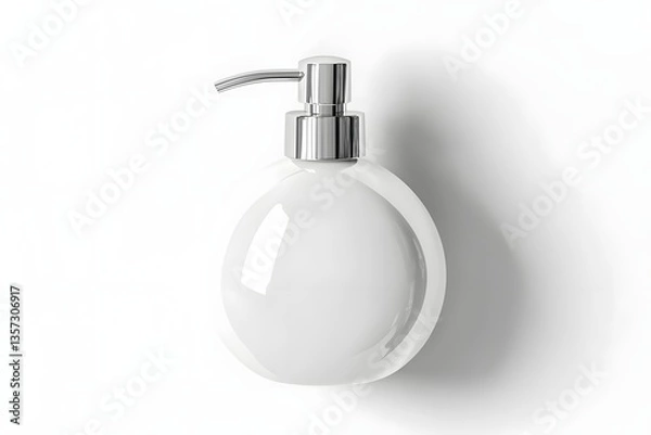 Fototapeta Soap Dispenser Top View isolated on white background