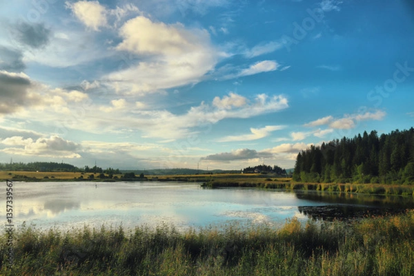 Obraz clouds over the river