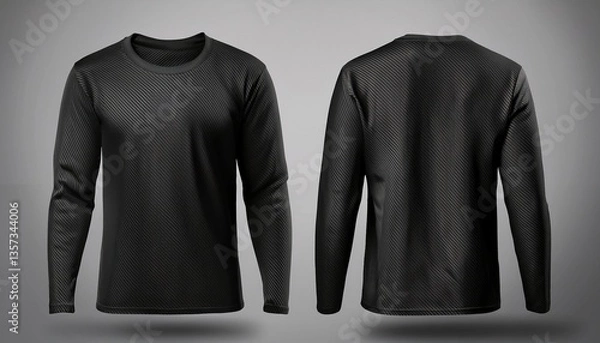 Fototapeta a black mock up longsleeve on a gray background