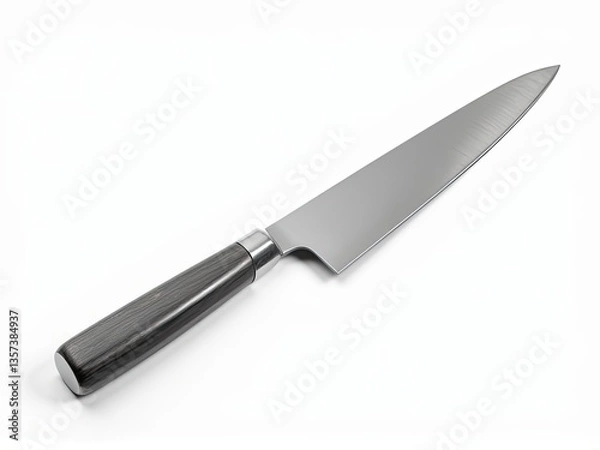 Obraz Stainless steel kitchen knife with sharp edge