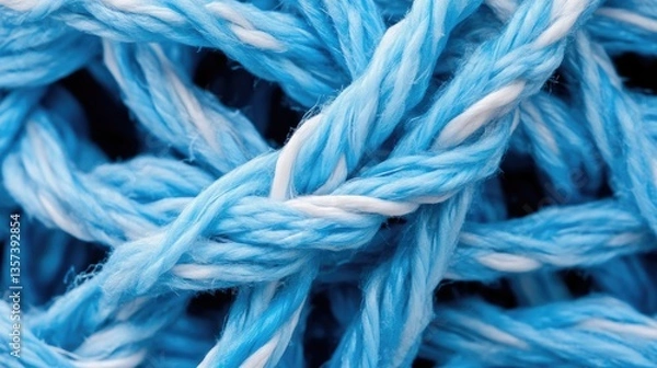 Obraz Close-up of interwoven light-blue and white cords