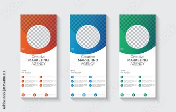 Obraz New creative concept business corporate roll-up banner design, roll-up banner, x banner, vertical ad roll-up banner template