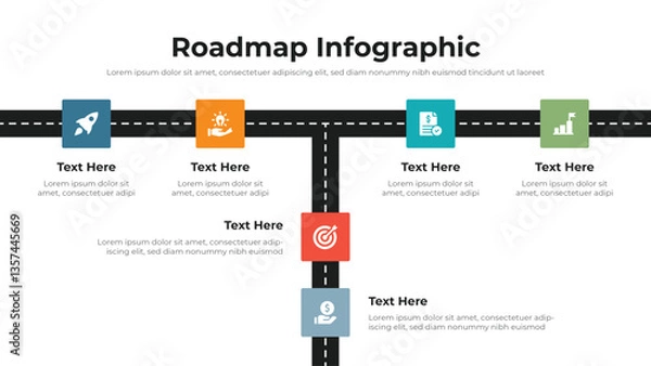 Obraz Roadmap infographic presentation layout fully editable.