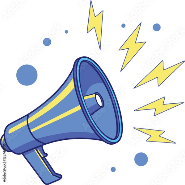 Fototapeta Sound Megaphone with Lightning Graphic