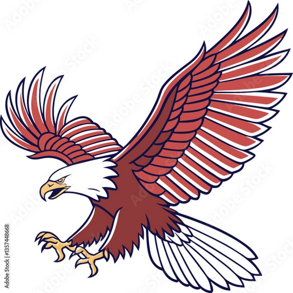 Obraz Powerful Eagle with Bold Wing Design