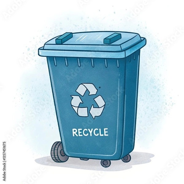 Obraz blue trash can