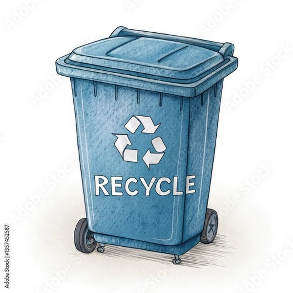 Obraz blue trash can