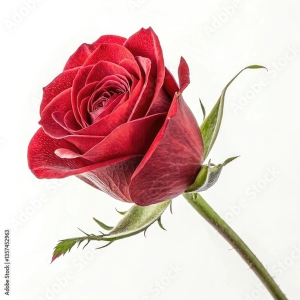 Obraz red rose on white background