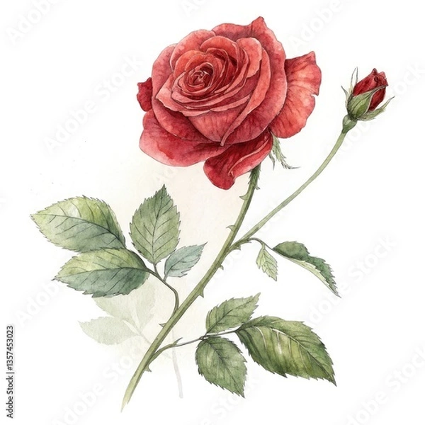 Obraz red rose isolated on white