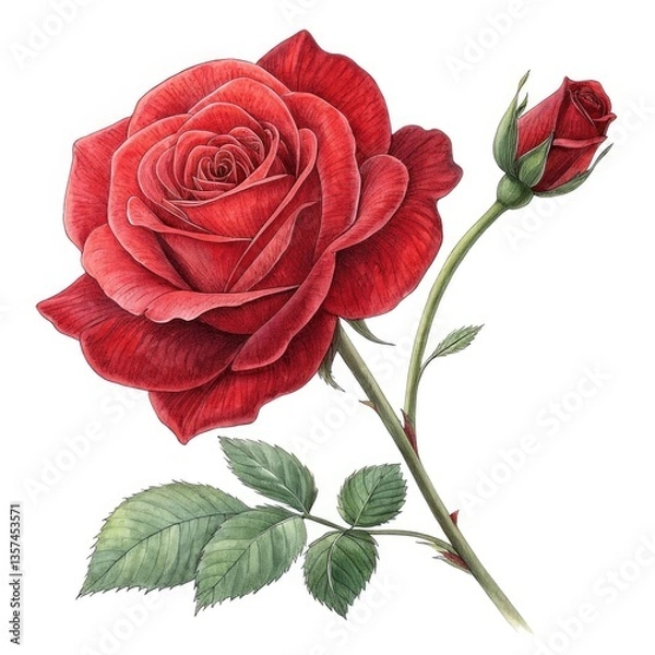 Obraz red rose isolated on white