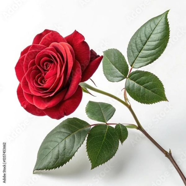 Obraz red rose on white background
