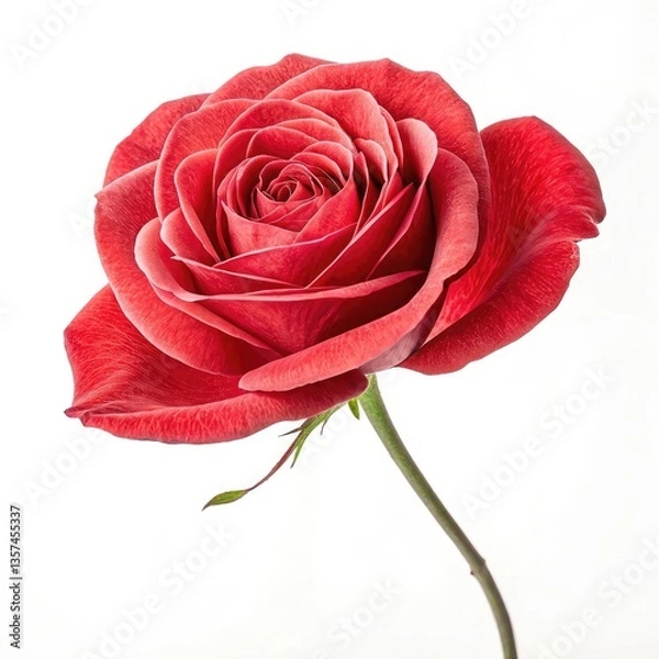 Obraz red rose on white background