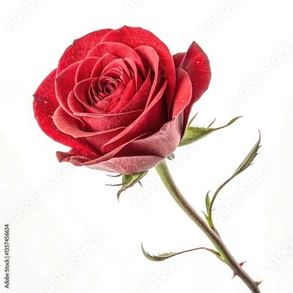Obraz red rose on white background